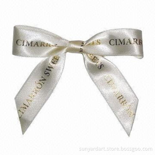 Polyester ribbon bow with twist tie